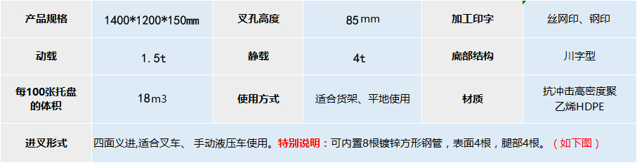 JSL-1412川字网格塑料托盘